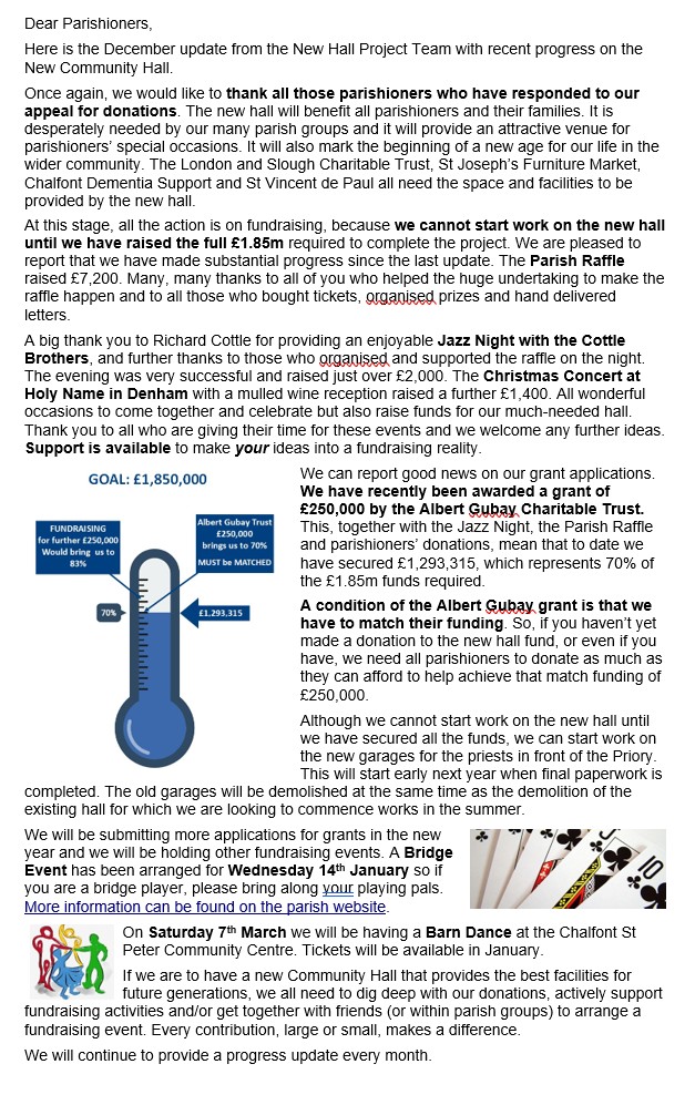 New Hall update December 2025